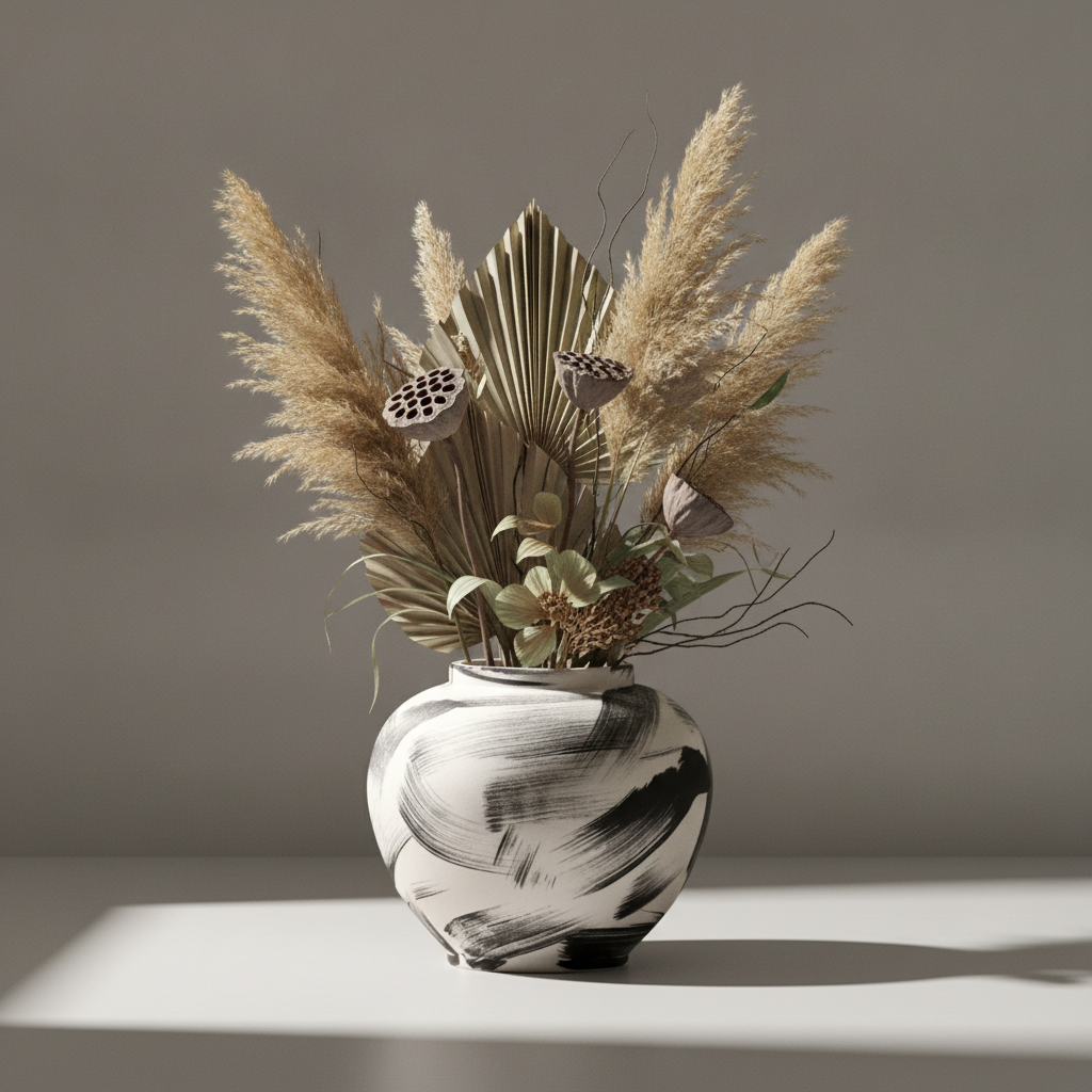 Ensō Hand-Painted Ceramic Urn Vase
