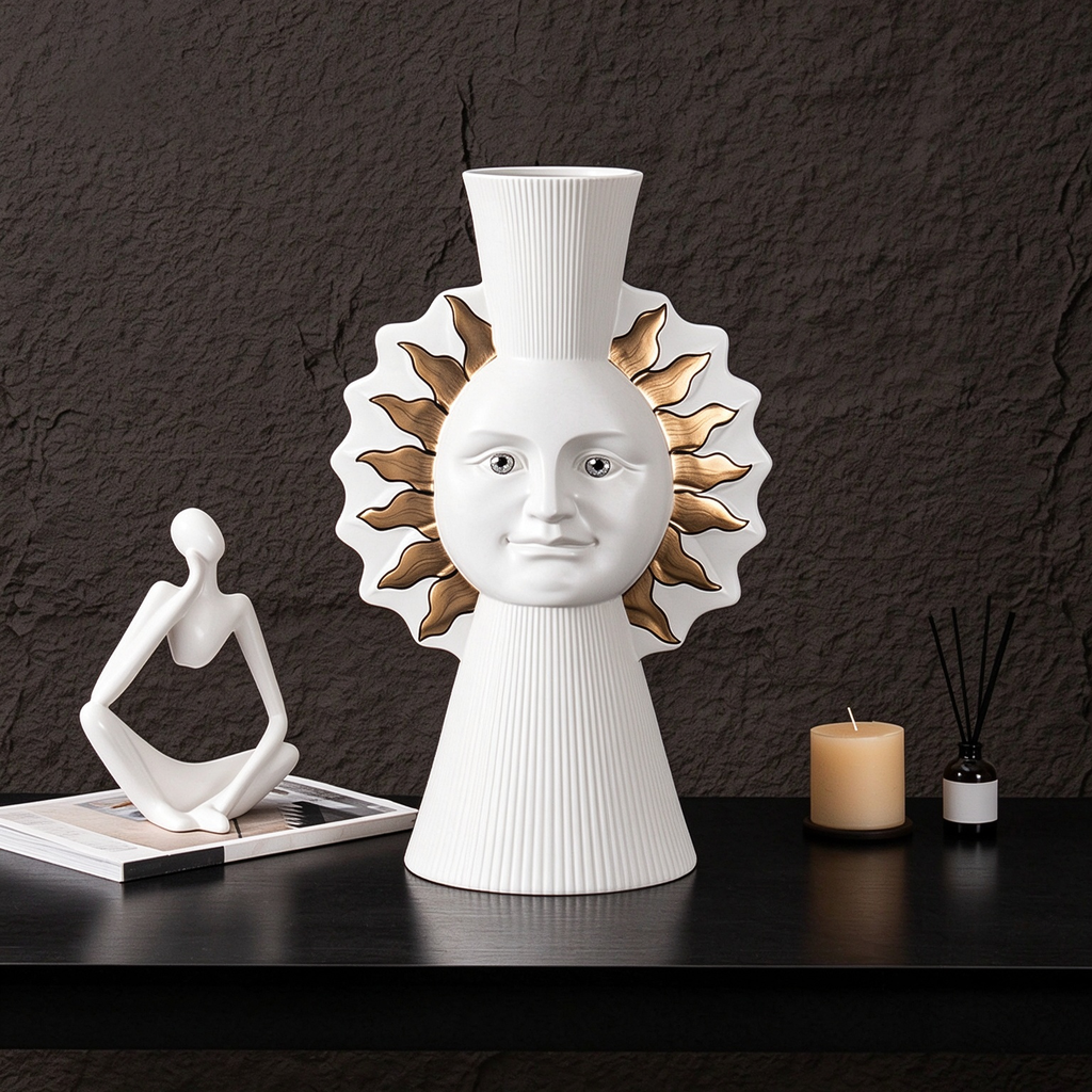 Vesta Sun Face Vase