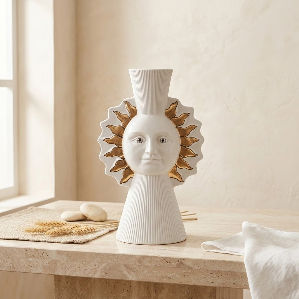 Vesta Sun Face Vase