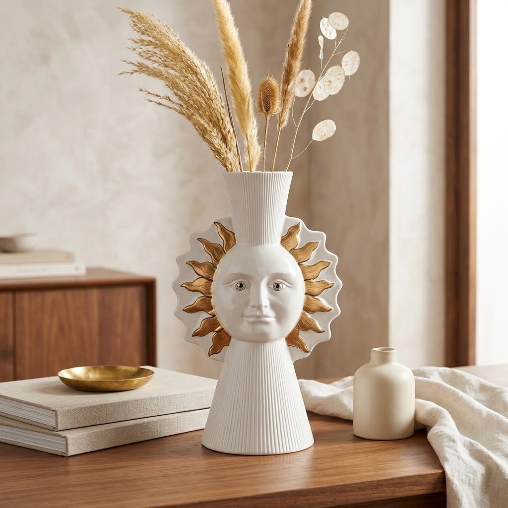 Vesta Sun Face Vase