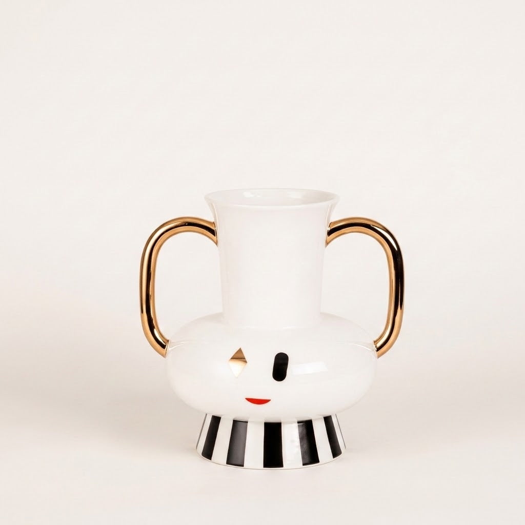 Lumi Double-Handle Ceramic Vase