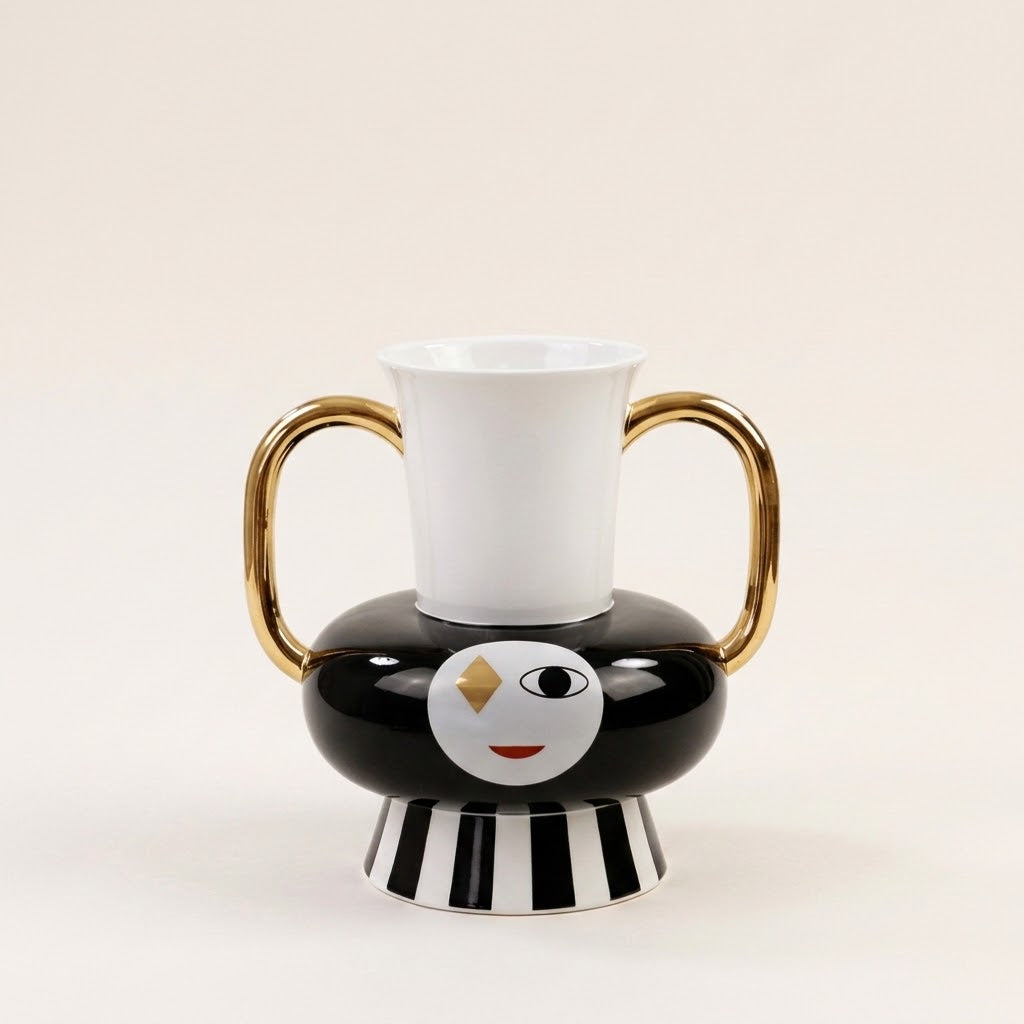 Lumi Double-Handle Ceramic Vase