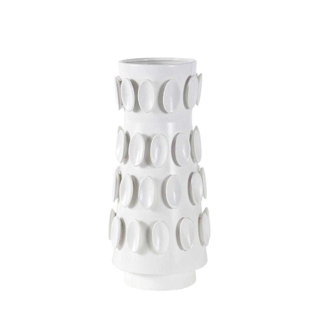 Linnea Handmade Disc Appliqué Ceramic Vase