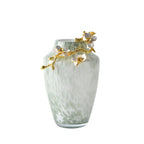 Jarrón de vidrio esmaltado con motivos florales Magnol