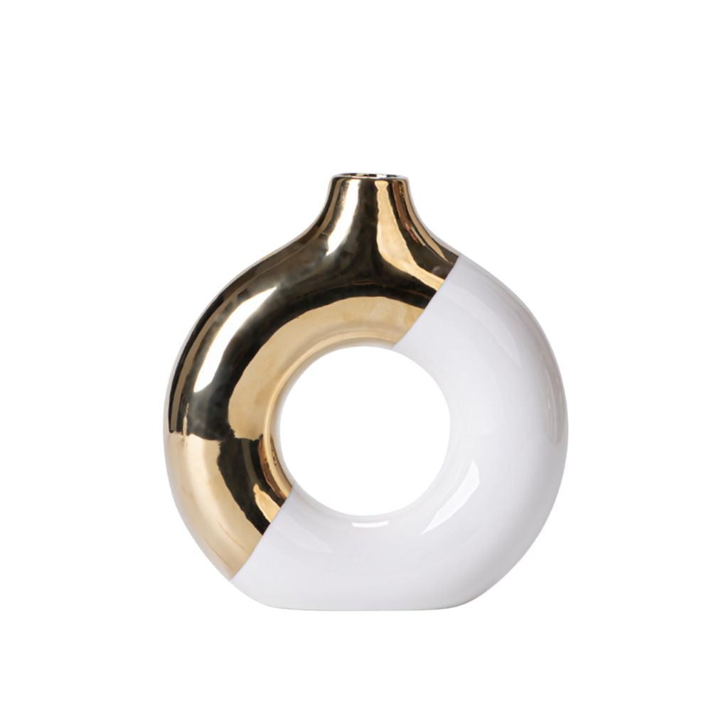 Klima Two-Tone Round Hollow Ceramic Vase