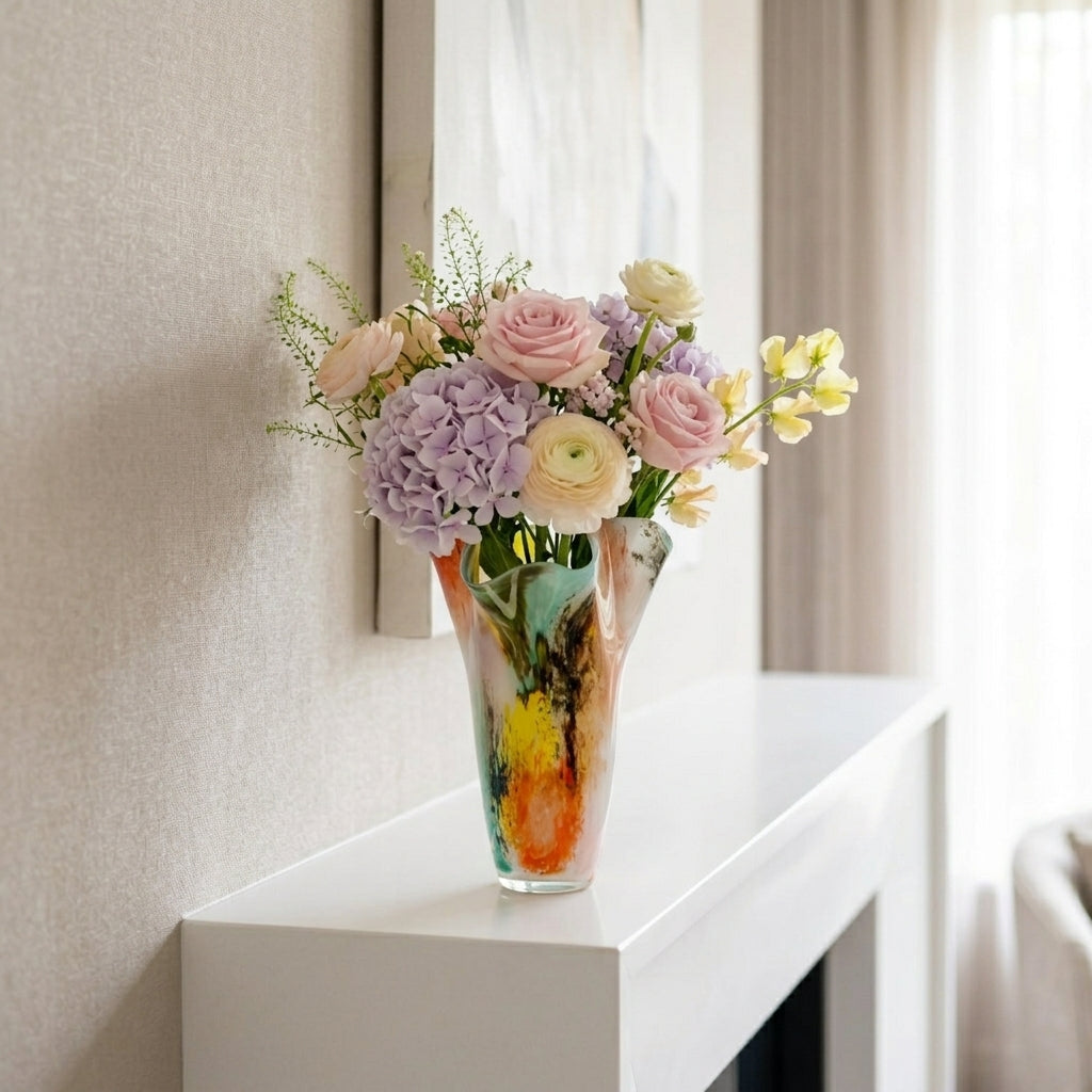 Sorbetto Handmade Glass Hankerchief Vase
