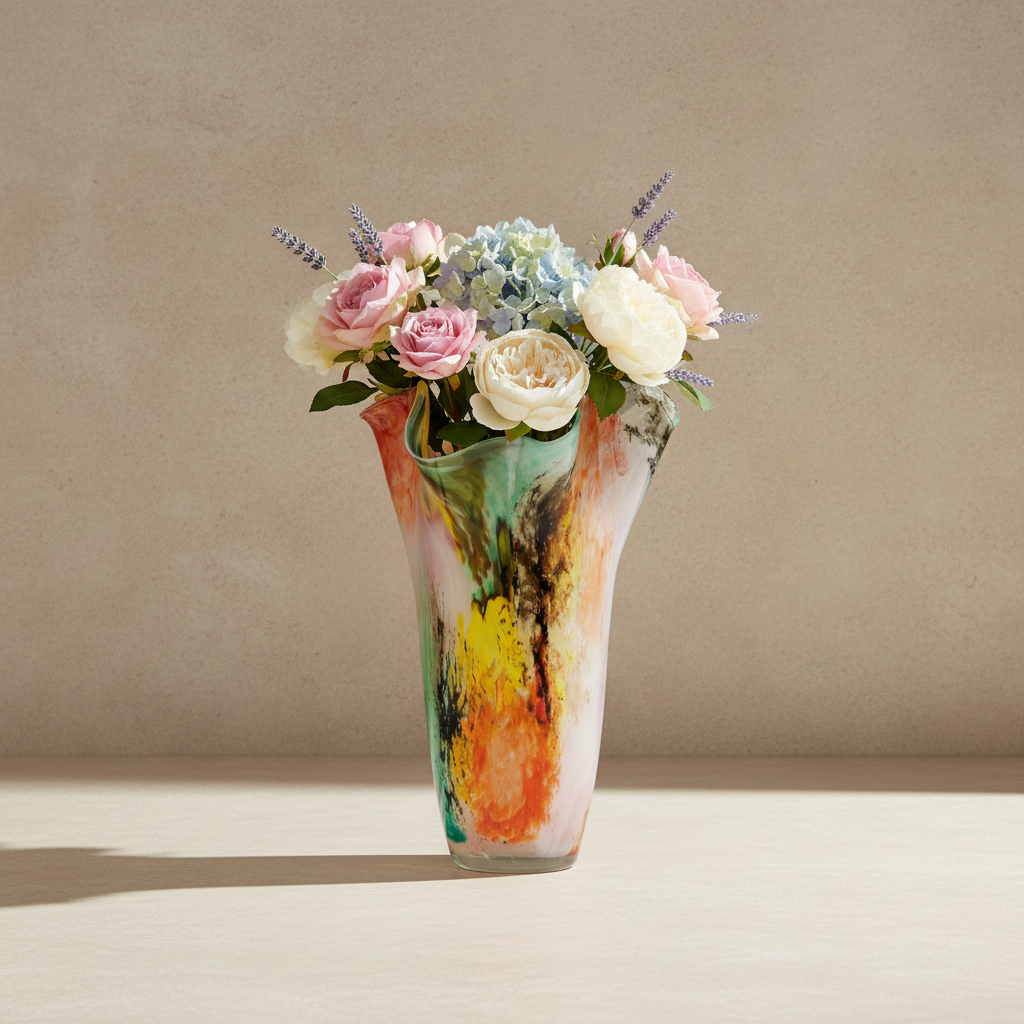 Sorbetto Handmade Glass Hankerchief Vase
