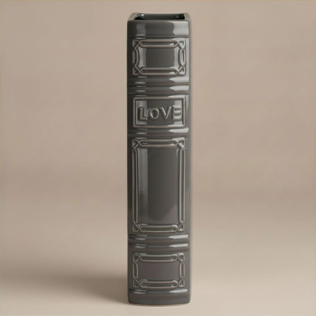 Calliope Embossed Glazed Ceramic Vase