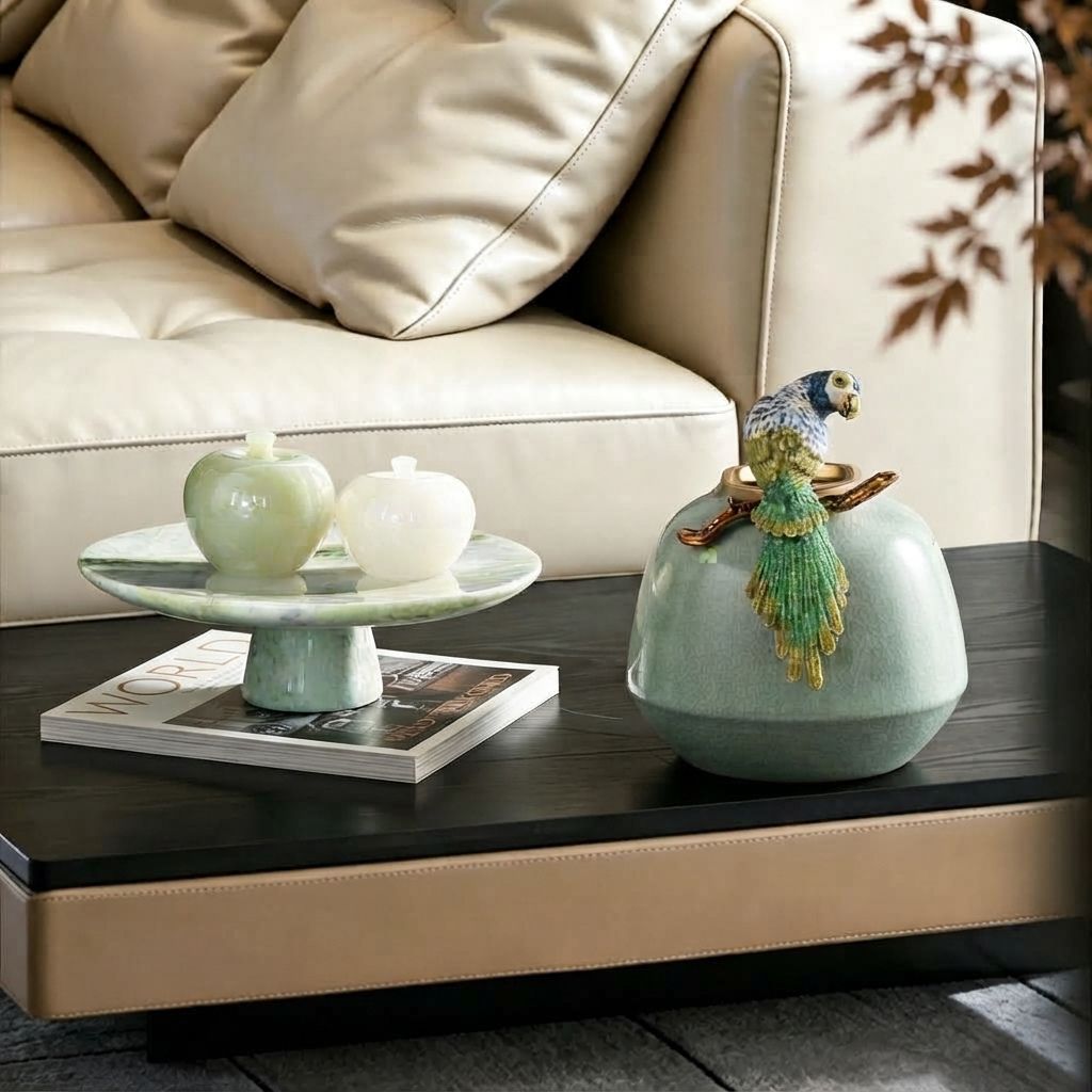 Verde Onyx Marble Pedestal Tray