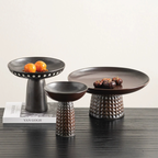 Rhodes Glazed Ceramic Pedestal Tray