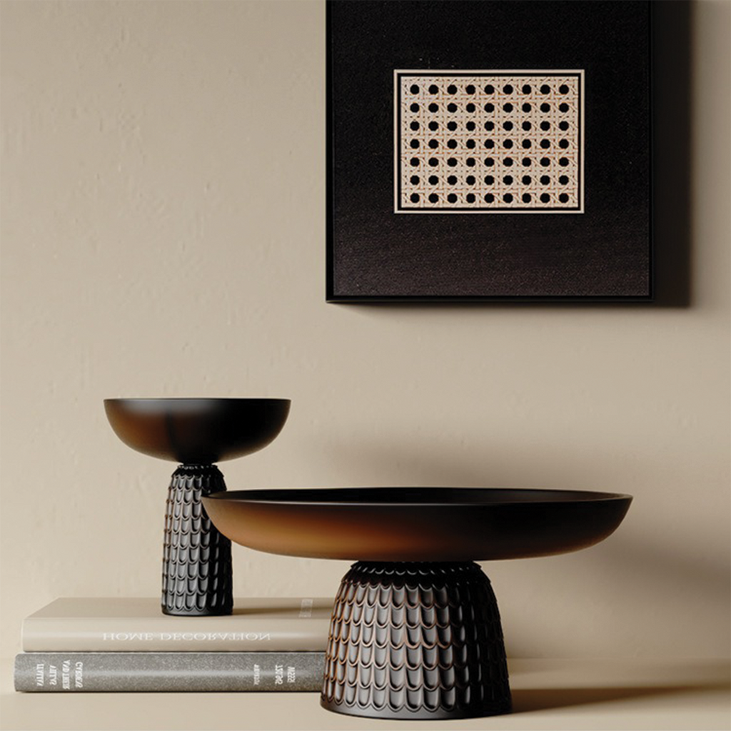 Rhodes Glazed Ceramic Pedestal Tray