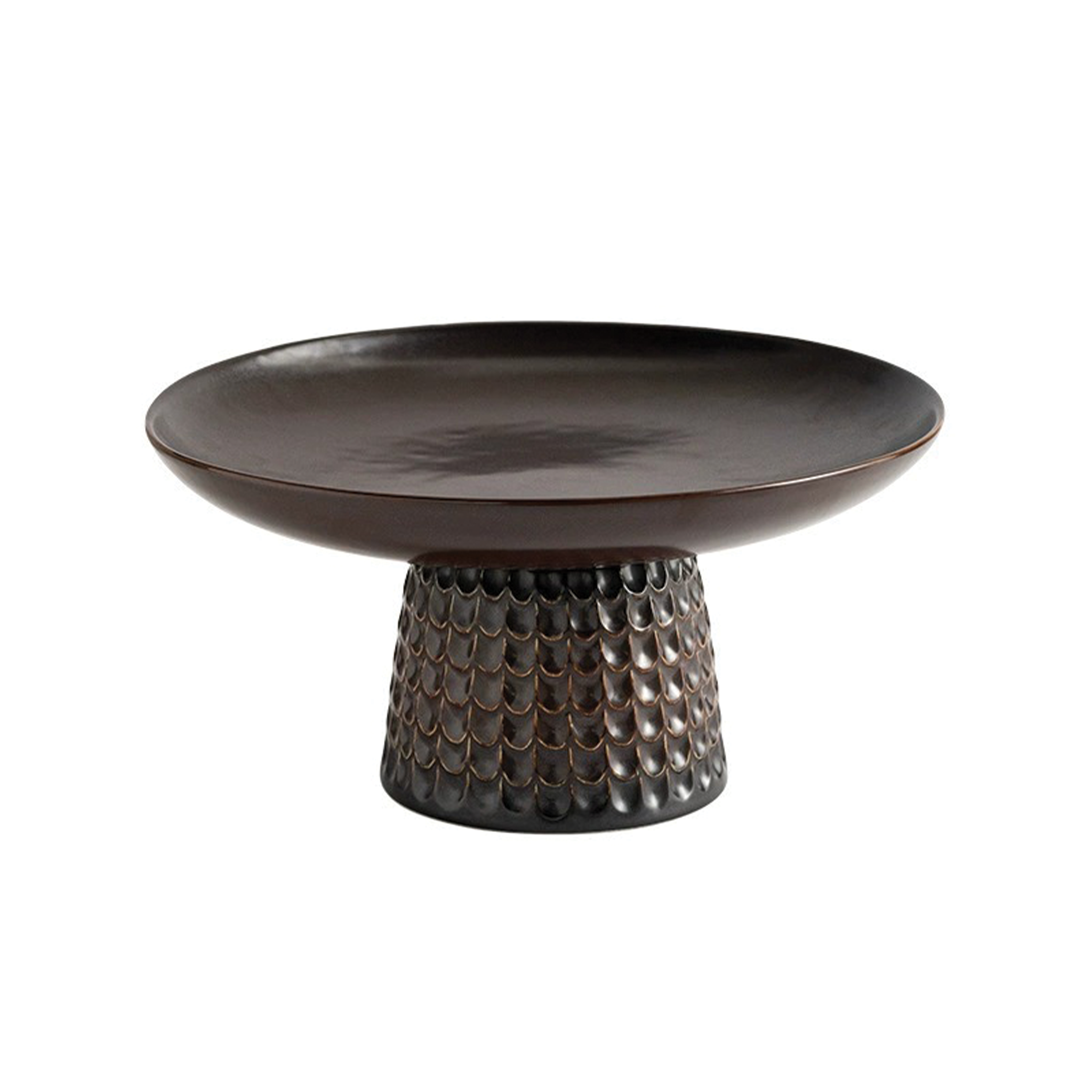 Rhodes Glazed Ceramic Pedestal Tray