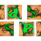 Mokume Fused Pine Coaster