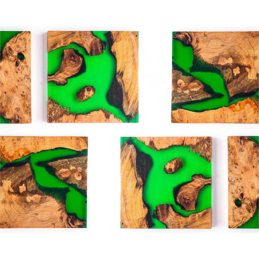 Mokume Fused Pine Coaster