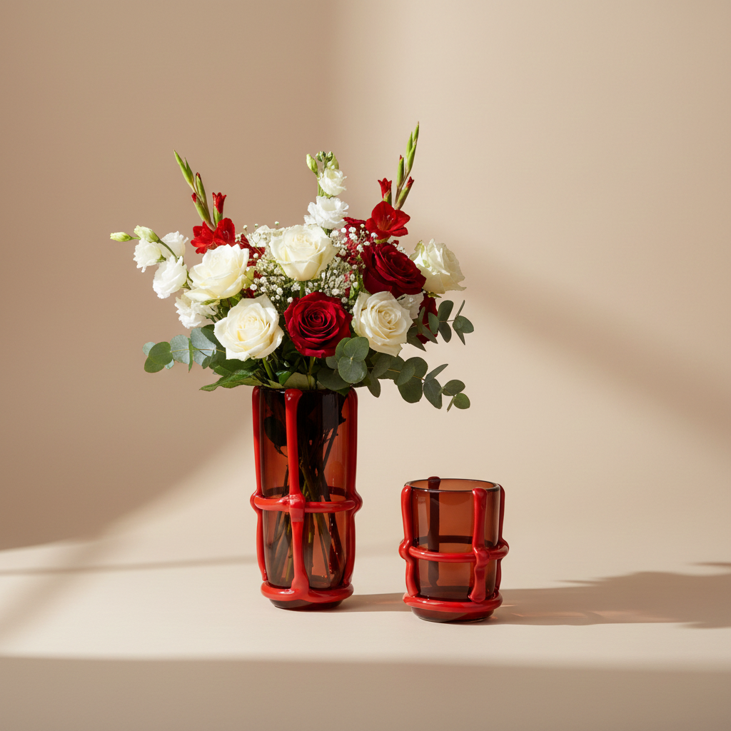 Sardius Hand-Blown Glass Column Vase Secondary image