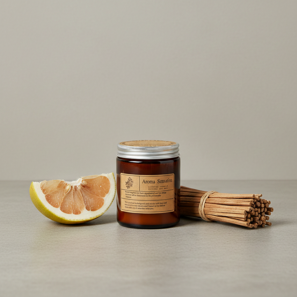 Smoked Teak Handmade Scented Candle Secondary image